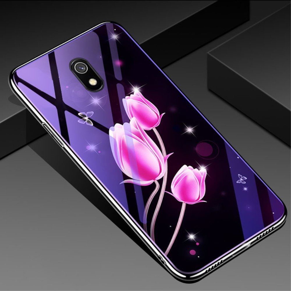 Etui XIAOMI REDMI 8A Szklane Glass case Art Wzory uniwersalny 1