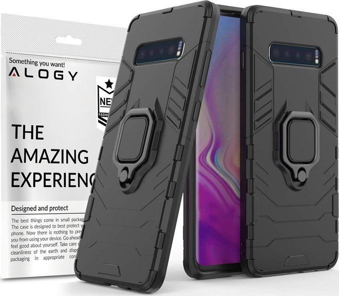 Alogy Etui na telefon Alogy Stand Ring Armor do Samsung Galaxy S10 Plus czarne uniwersalny 1