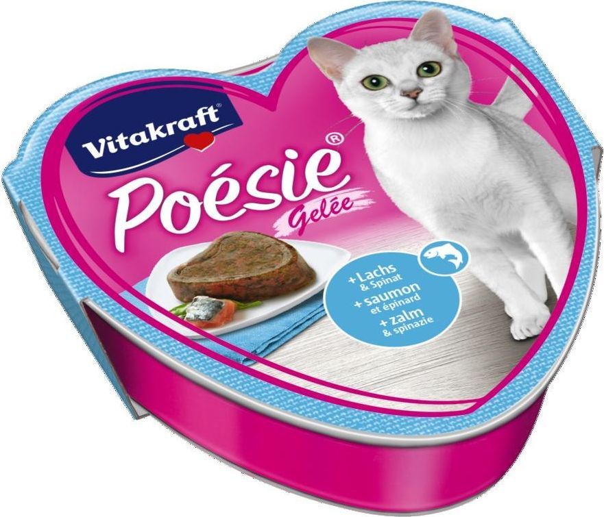 Vitakraft VITAKRAFT KOT 85g tacka POESIE ŁOSOŚ ze SZPINAKIEM galaretka /15 1
