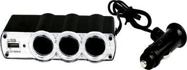 Ładowarka Auto Welle AUTO WELLE ROZGAŁĘZIACZ GNIAZDA ZAPALNICZKI 3x12/24V + 1 x USB AWGAW07-14 1