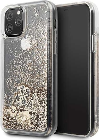 Guess Guess Hard Case do iPhone 11 Pro złoty/Glitter Hearts 1