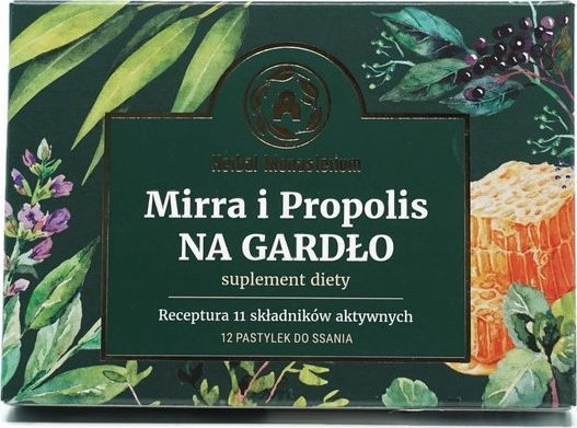 Herbal Monasterium Mirra i Propolis na Gardło, 12 pastylek 1