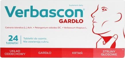 Polski Lek Verbascon Gardło tabl.do ssania 24 tabl. 1