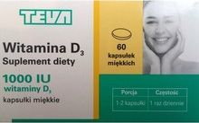 Teva Witamina D3 1000 IU kaps. 60 kaps. 1