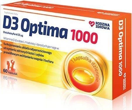 Silesian Pharma Rodzina Zdrowia D3 Optima 1000 kaps. 60kap 1