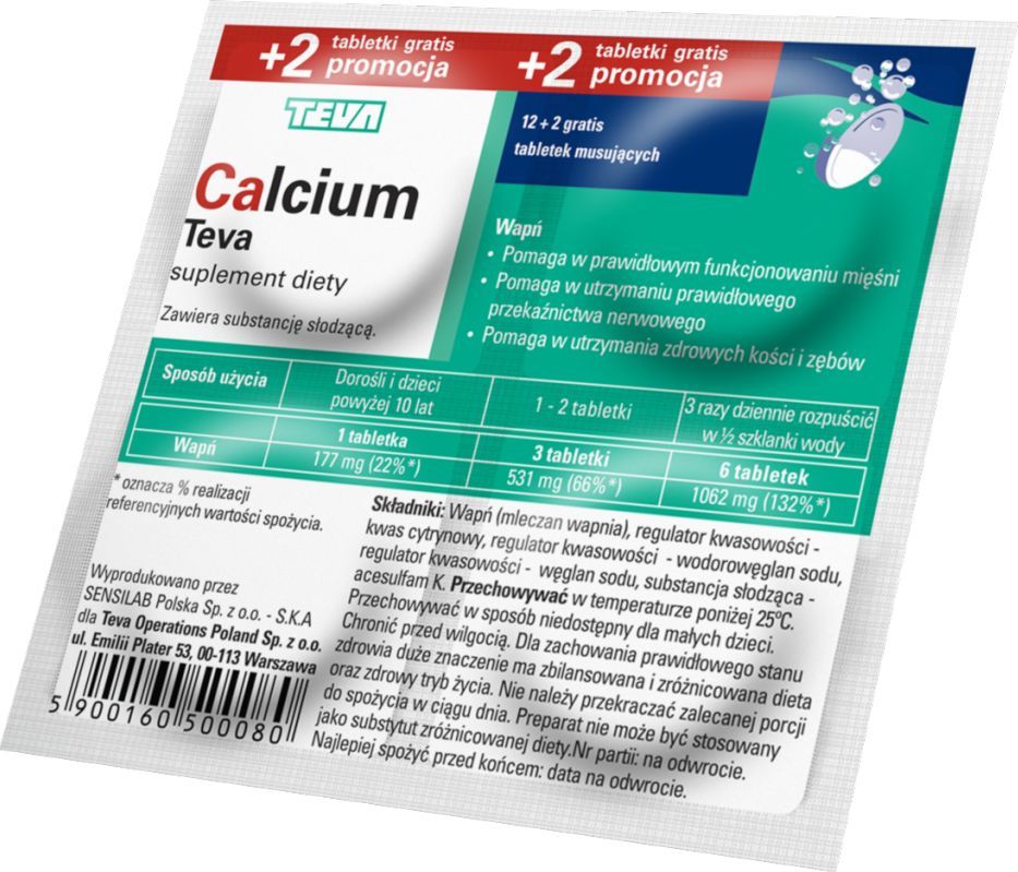Teva Calcium Pliva z witaminą C tabl.mus. 0,177 1