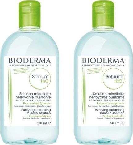 Bioderma Płyn Micelarny do demakijażu Sebium H20 2x500 ml 1