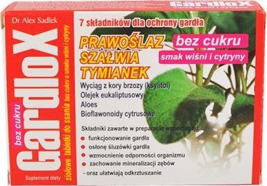 S-lab Gardlox Tabletki zioł. b/cukru wiśnia i cy 1