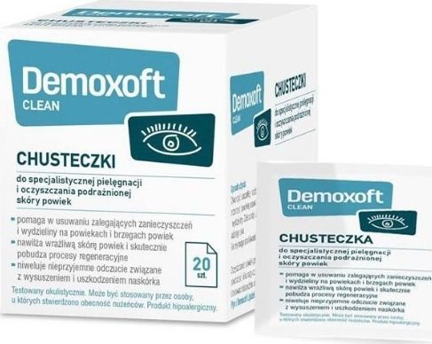 Verco Demoxoft Clean chusteczki do specjalistycznej pielęgnacji i oczyszczania powiek 20 sztuk 1