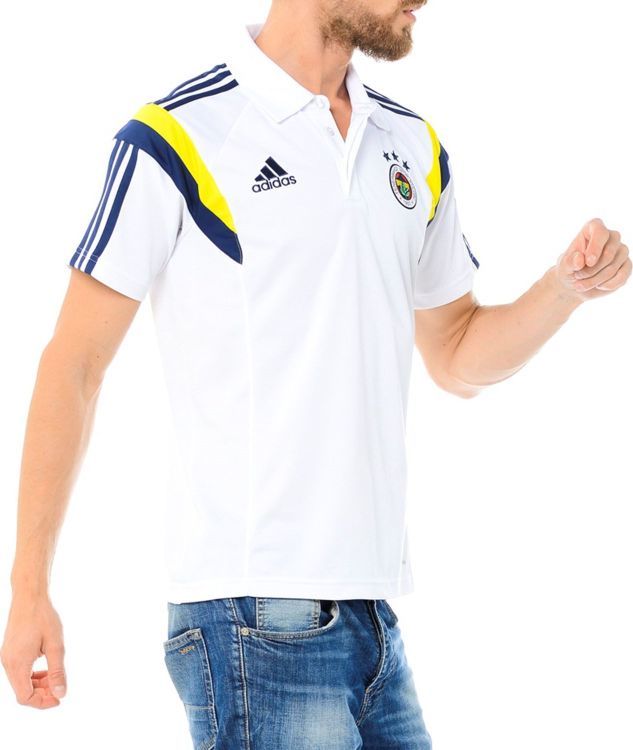 Adidas Koszulka męska FB 14 Polo biała r. S (H78969) w Adidas Koszula męska Stretch Flannel Shirt czerwono czarna r