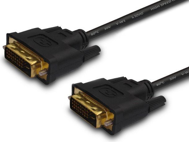 Kabel Elmak DVI-D - DVI-D 1.8m czarny (SAVIO CL-31) 1