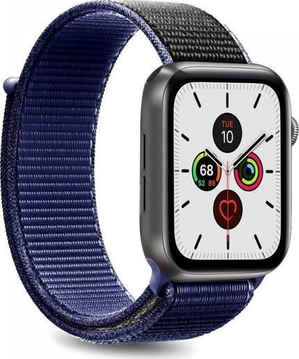 Puro PURO Apple Watch Band - Nylonowy pasek do Apple Watch 42 / 44 mm (Granatowy/Czarny) 1