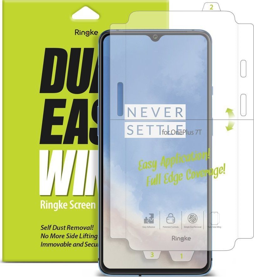 Ringke Folia hydrożelowa Dual Easy Wing Full Cover OnePlus 7T [2 PACK] 1
