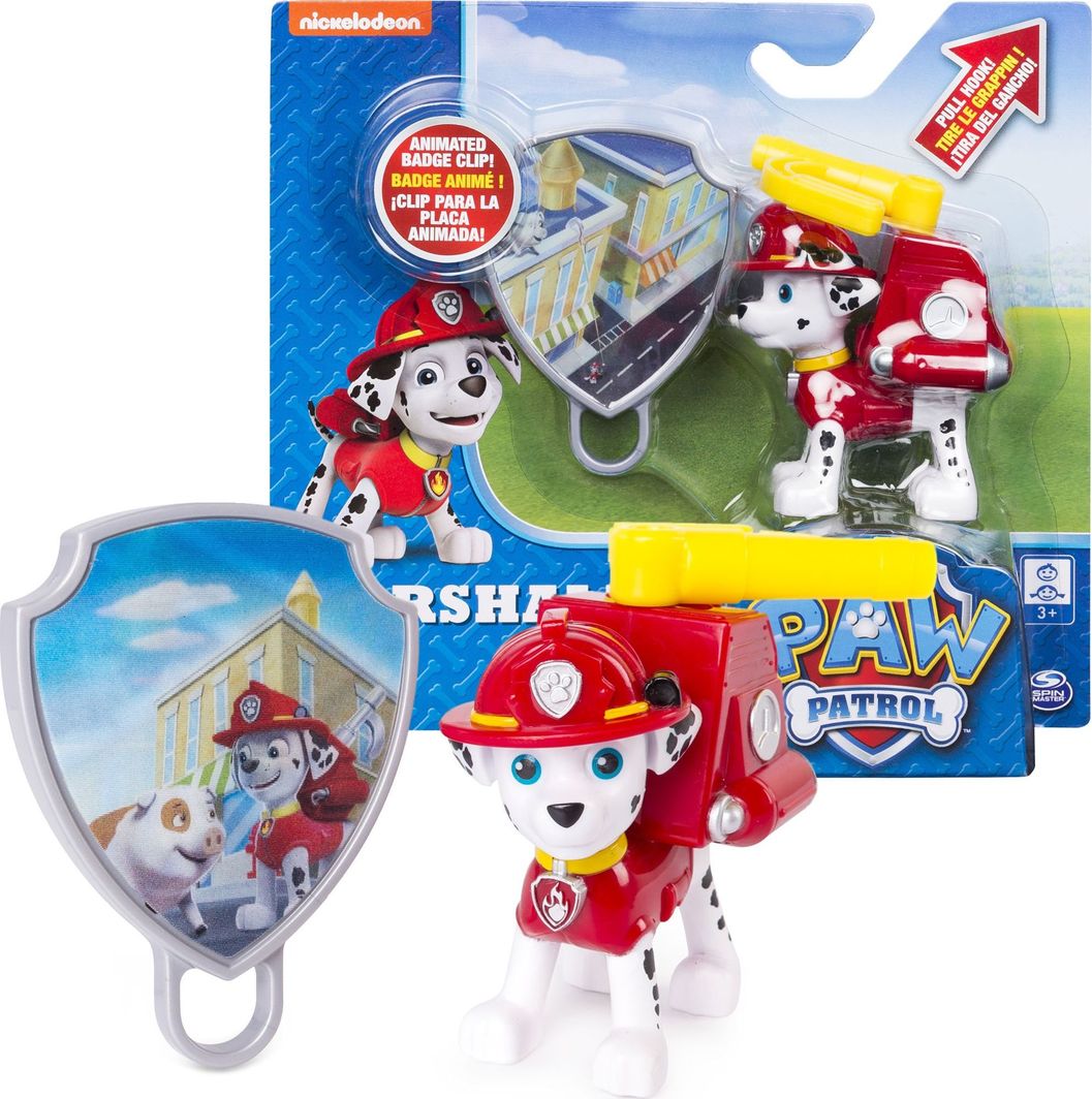 Figurka Spin Master Psi Patrol figurka Marshalla z hakiem + odznaka 3D 1