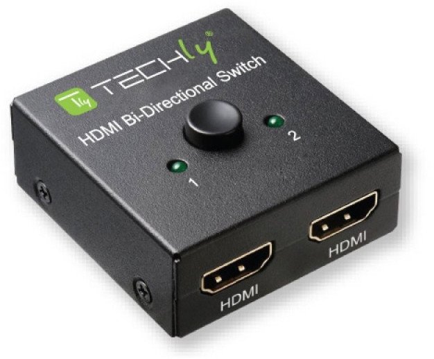 Techly TECHLY 108606 Techly Dwukierunkowy 2-portowy przełącznik HDMI 2.0 2x1 lub 1x2 4K@60Hz 1