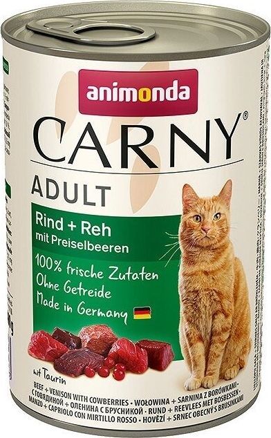 Animonda Carny Adult Wołowina, Dziczyzna + Borówka puszka 400g 1
