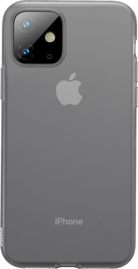 Baseus Baseus Jelly matowo przezroczyste żelowe etui pokrowiec iPhone 11 czarny (WIAPIPH61S-GD01) uniwersalny 1