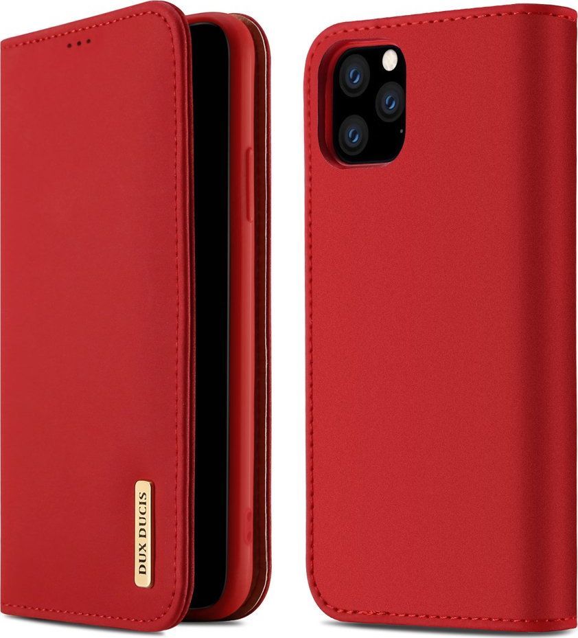Dux Ducis DUX DUCIS Wish skórzane etui pokrowiec ze skóry naturalnej iPhone 11 Pro czerwony uniwersalny 1