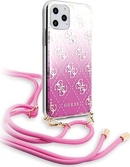 Guess Guess GUHCN65WO4GPI iPhone 11 Pro Max różowy/pink hard case 4G Gradient uniwersalny 1