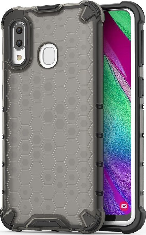 Hurtel Honeycomb etui pancerny pokrowiec z żelową ramką Samsung Galaxy A40 czarny uniwersalny 1