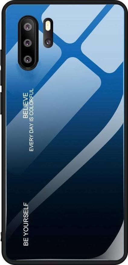 Hurtel Gradient Glass etui pokrowiec nakładka ze szkła hartowanego Huawei P30 Pro czarno-niebieski uniwersalny 1