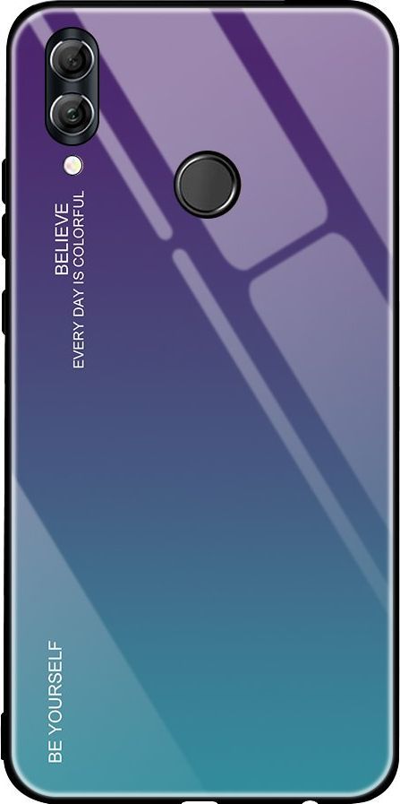 Hurtel Gradient Glass etui pokrowiec nakładka ze szkła hartowanego Huawei P20 Lite zielono-fioletowy uniwersalny 1