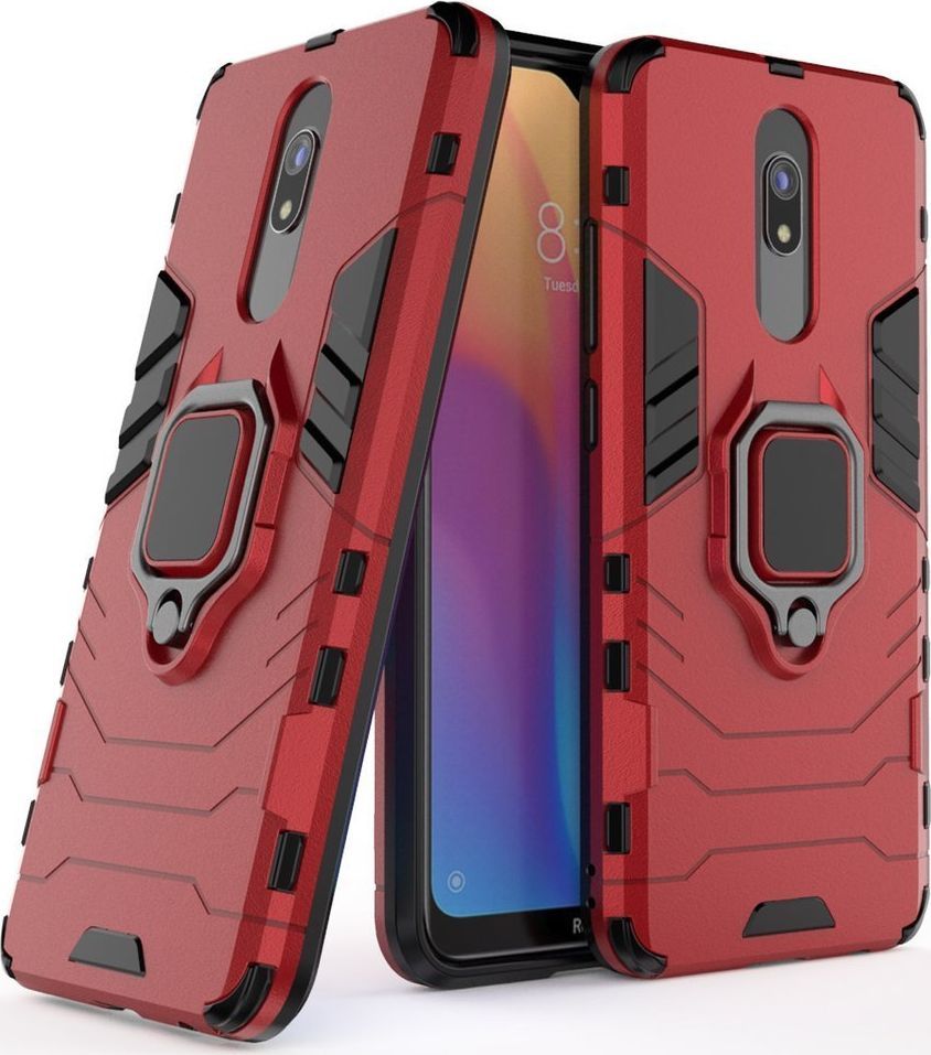 Hurtel Ring Armor pancerne hybrydowe etui pokrowiec + magnetyczny uchwyt Xiaomi Redmi 8A / Xiaomi Redmi 8 czerwony uniwersalny 1