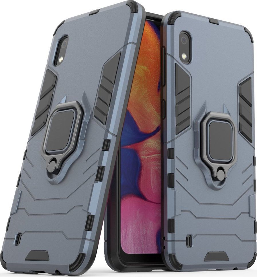 Hurtel Ring Armor pancerne hybrydowe etui pokrowiec + magnetyczny uchwyt Samsung Galaxy A10 niebieski uniwersalny 1