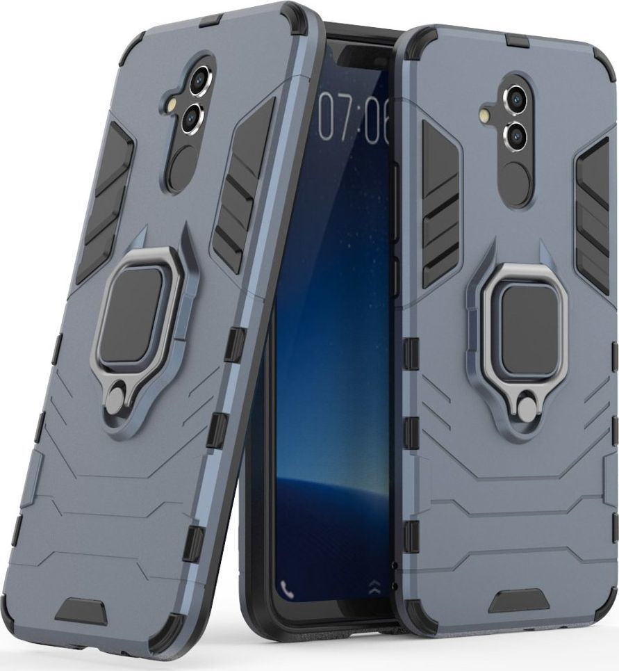 Hurtel Ring Armor pancerne hybrydowe etui pokrowiec + magnetyczny uchwyt Huawei Mate 20 Lite niebieski uniwersalny 1