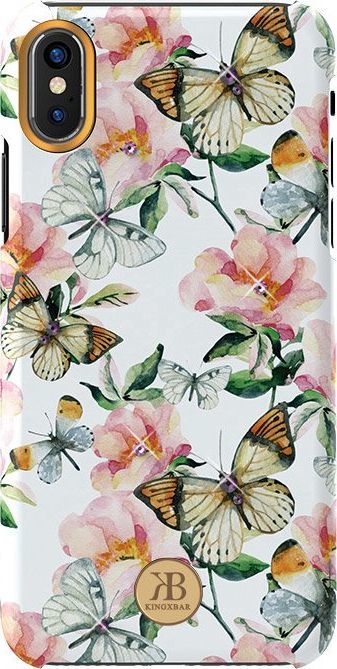 Kingxbar Kingxbar Blossom etui ozdobione oryginalnymi Kryształami Swarovskiego iPhone XS / iPhone X biały uniwersalny 1
