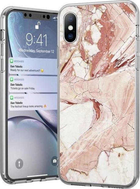 Wozinsky Wozinsky Marble żelowe etui pokrowiec marmur Samsung Galaxy A70 różowy uniwersalny 1