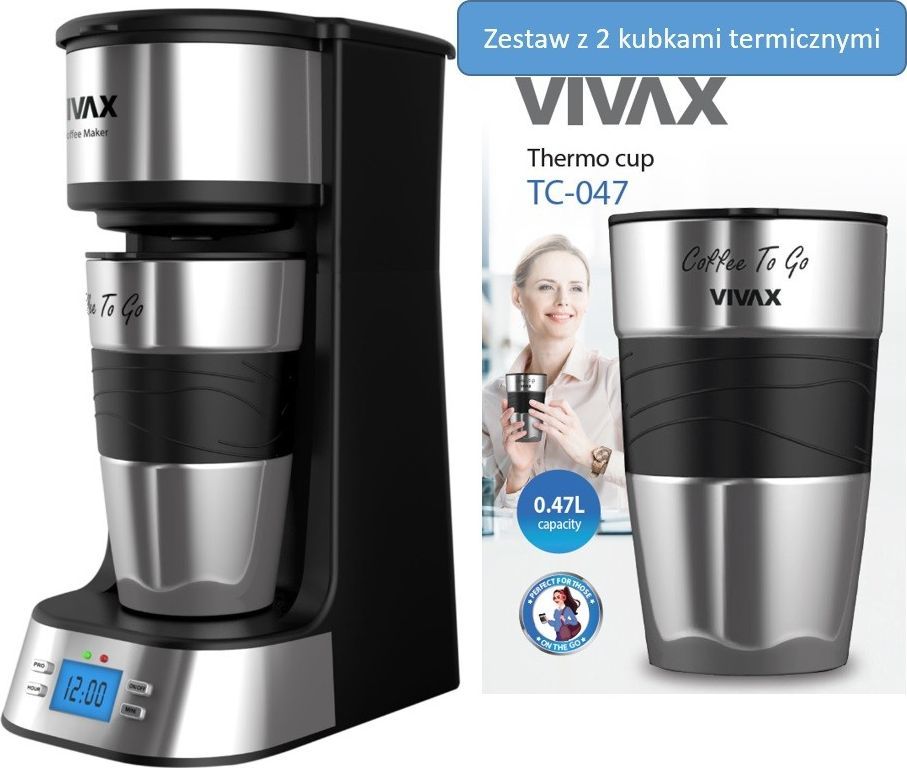 Ekspres przelewowy Vivax Ekspres przelewowy do kawy Vivax 700W, Programator LCD, 2KUBKI 1
