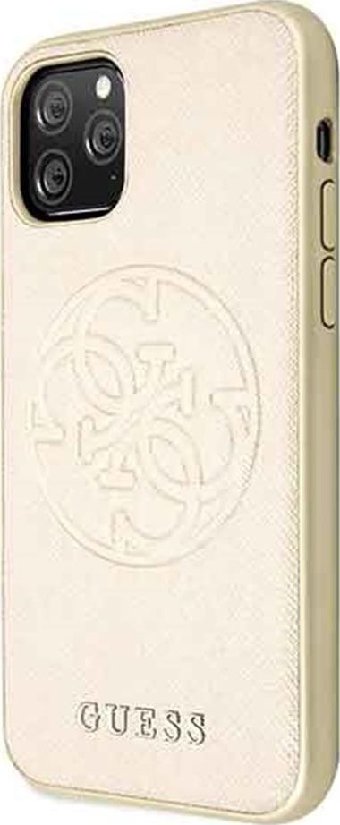Guess Guess GUHCN58RSSASGO iPhone 11 Pro złoty/gold hard case Saffiano 4G Circle Logo 1