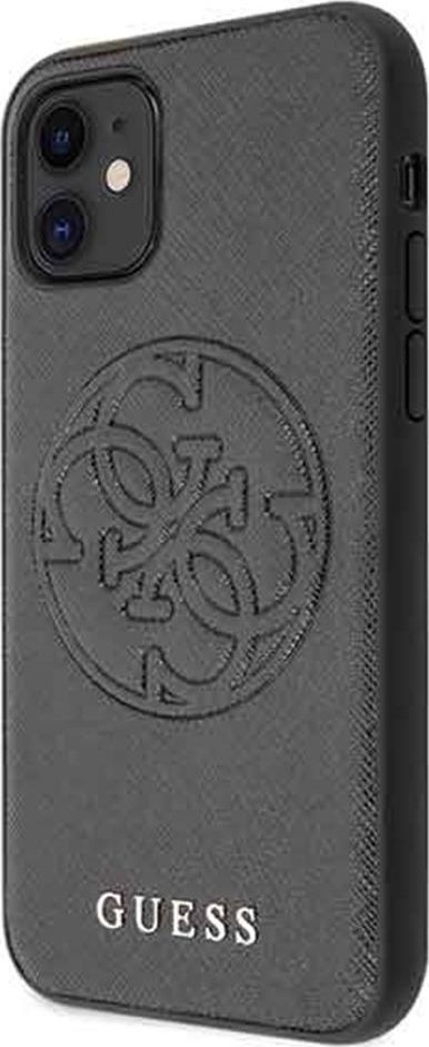 Guess Guess GUHCN61RSSASBK iPhone 11 czarny/black hard case Saffiano 4G Circle Logo 1