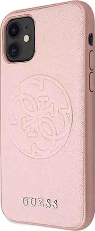 Guess Guess GUHCN61RSSASRG iPhone 11 różowy/pink hard case Saffiano 4G Circle Logo 1