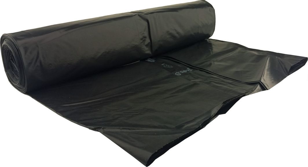 Meva Worki na gruz odpady budowlane 70x110cm ekstremalnie wytrzymałe 25szt. - czarne 120L Worki na odpady budowlane gruz grubość 200 mikr. ekstremalnie wytrzymałe rolka 25szt. - czarne 120L 1