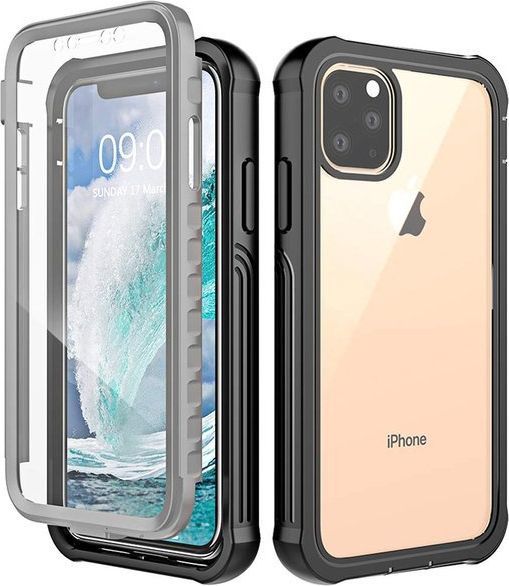 Alogy Etui Alogy pancerne rugged Full-body do Apple iPhone 11 Pro szaro-czarne uniwersalny 1