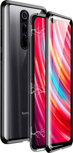 Dr. Fit Etui magnetyczne szklane Dr.Fit dwustronne do Redmi Note 8 Pro Czarne uniwersalny 1