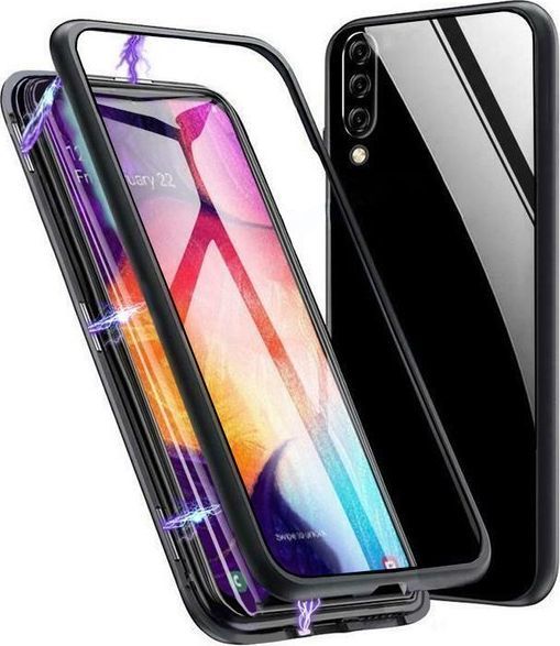 Dr. Fit Etui magnetyczne szklane Dr.Fit dwustronne do Galaxy A30S/A50/A50S Czarne uniwersalny 1