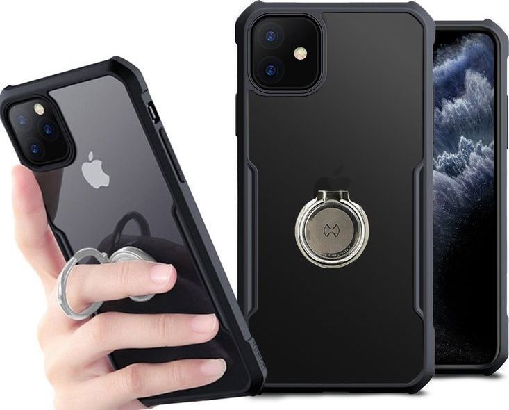 XUNDD Etui Ring Holder Clear Armor XUNDD do Apple iPhone 11 czarne uniwersalny 1