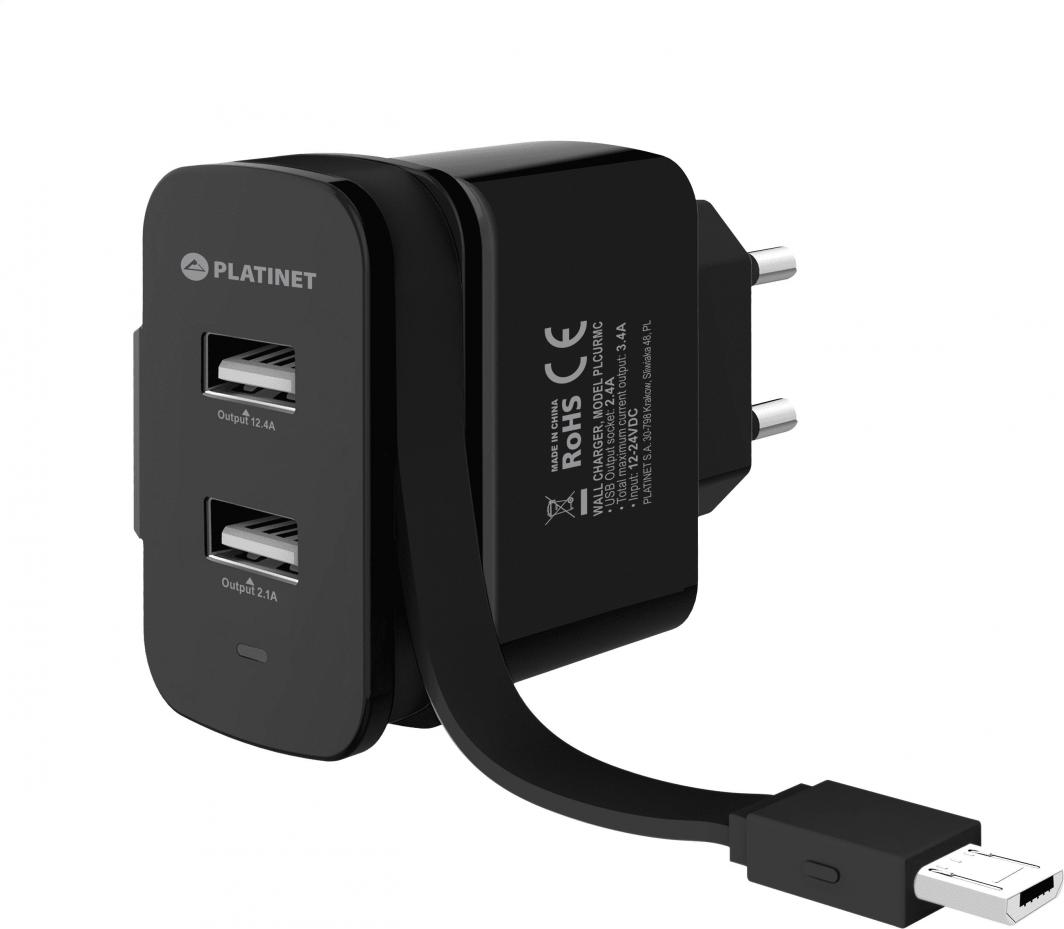 Ładowarka Platinet 2x USB-A 3.4 A (PLCURMC) 1