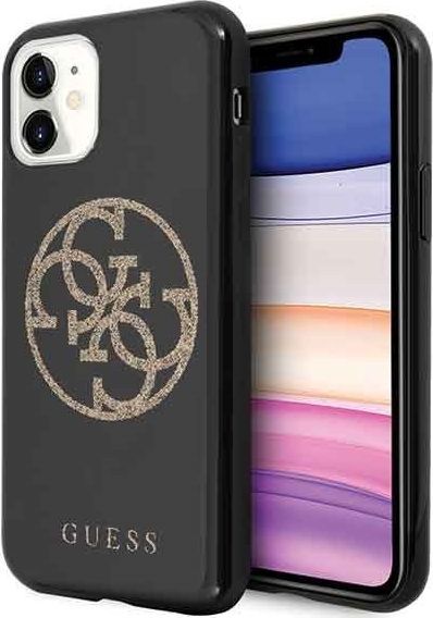 Guess Guess GUHCN65TPUBKGLG iPhone 11 Pro Max czarny/black hard case Glitter 4G Circle Logo 1