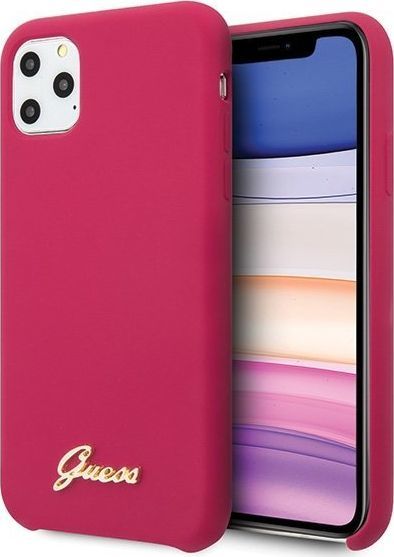 Guess Guess GUHCN65LSLMGRE iPhone 11 Pro Max czerwony/burgundy hard case Silicone Vintage Gold Logo 1