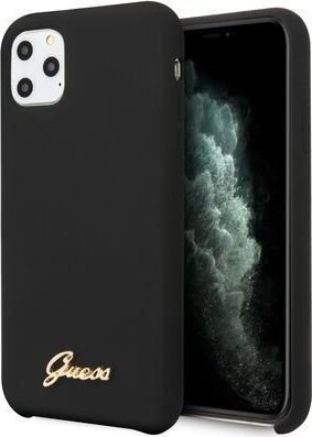 Guess Guess GUHCN65LSLMGBK iPhone 11 Pro Max black/czarny hard case Silicone Vintage Gold Logo 1