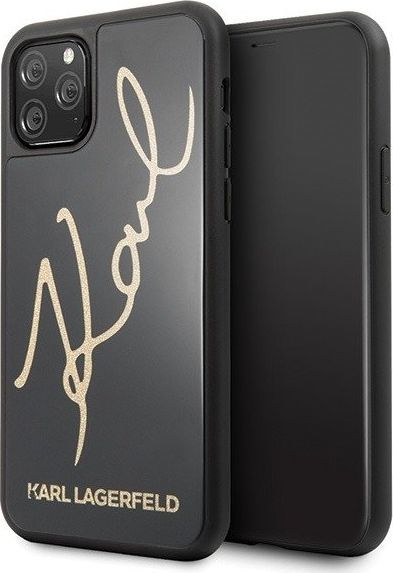 Karl Lagerfeld Karl Lagerfeld KLHCN61DLKSBK iPhone 11 czarny/black hard case Signature Glitter 1