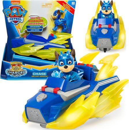Figurka Spin Master Psi Patrol Mighty Pups Kosmopieski - Chase + pojazd Deluxe (6055753) 1