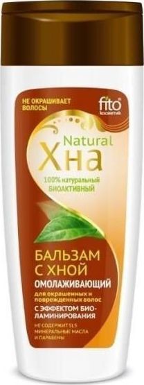 Fitocosmetics Odmładzający balsam z henną z efektem biolaminowania dla włosów farbowanych i zniszczonych 1