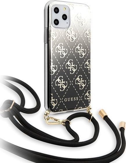 Guess Etui Guess GUHCN61WO4GBK iPhone 11 czarny/black hard case 4G Gradient uniwersalny 1