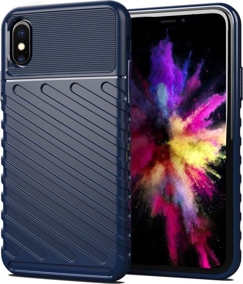 Hurtel Thunder Case elastyczne pancerne etui pokrowiec iPhone XS / iPhone X niebieski uniwersalny 1