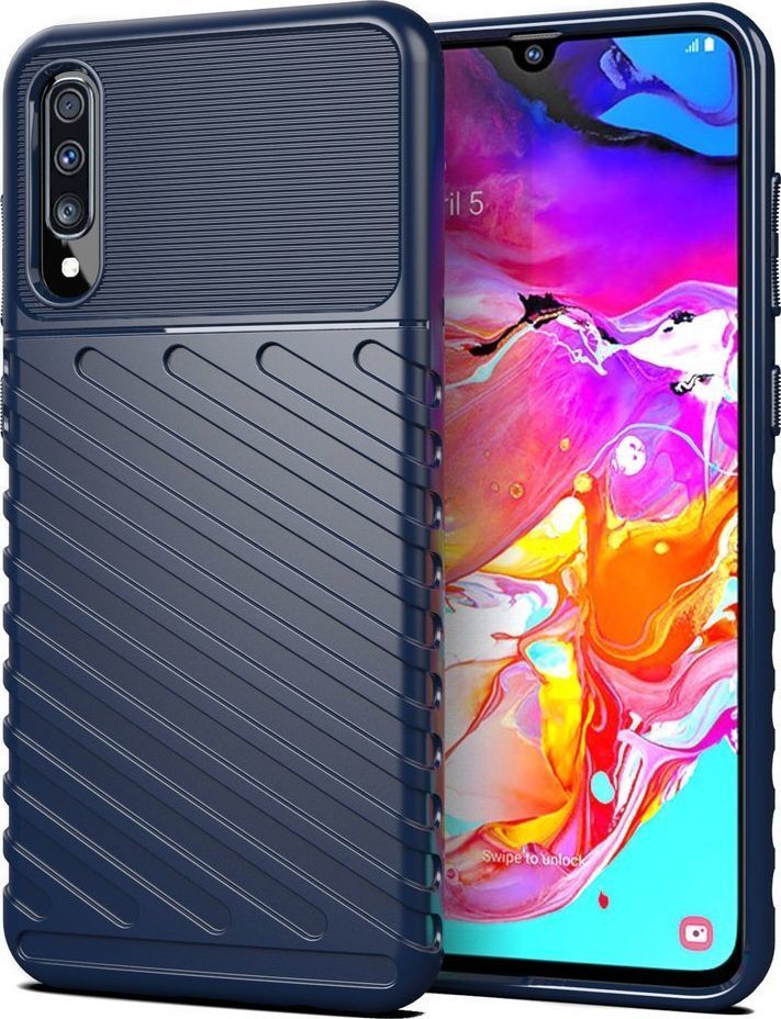Hurtel Thunder Case elastyczne pancerne etui pokrowiec Samsung Galaxy A70 niebieski uniwersalny 1